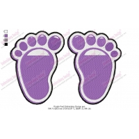 Purple Feet Embroidery Design